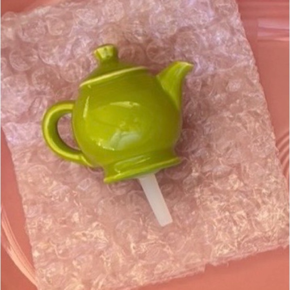 Nora Fleming FIESTA Mini ONLY Green Tea Pot from Peony Bread Tray NEW - Picture 6 of 6